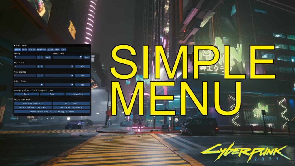 Simple menu cyberpunk 2077 как установить