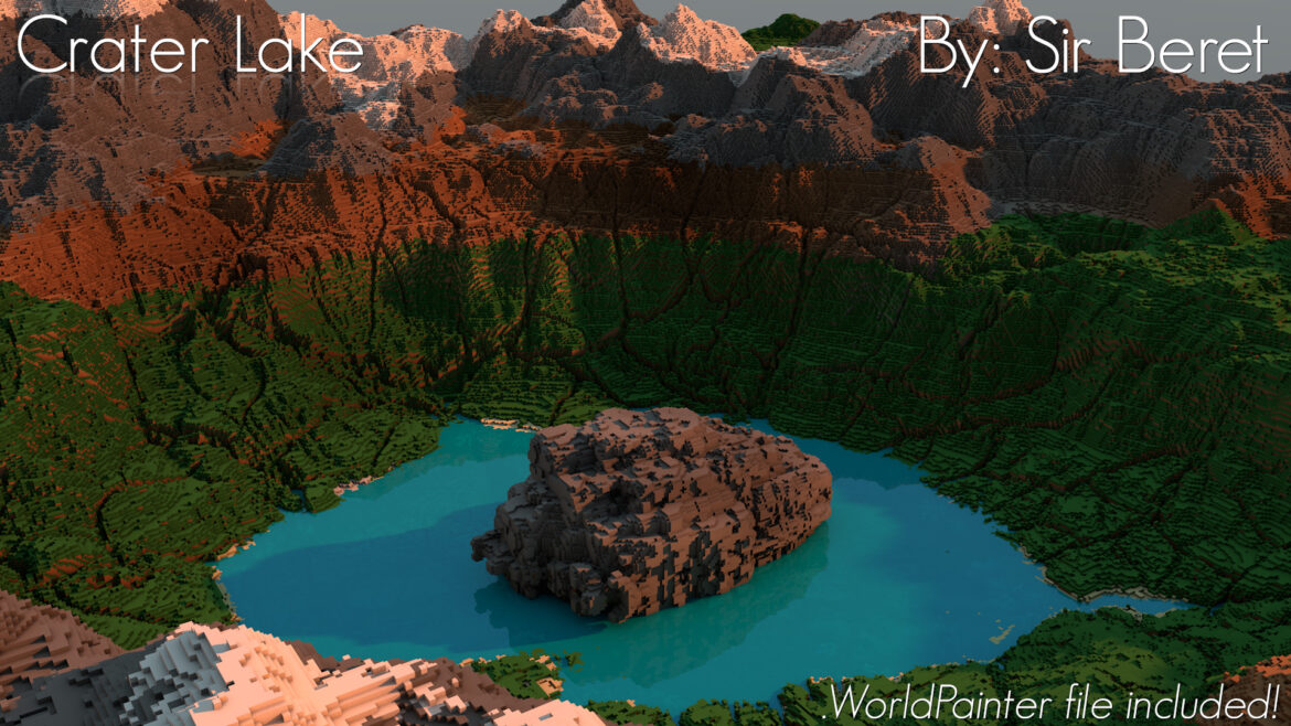 Crater Lake Final Fantasy IV Map in Minecraft