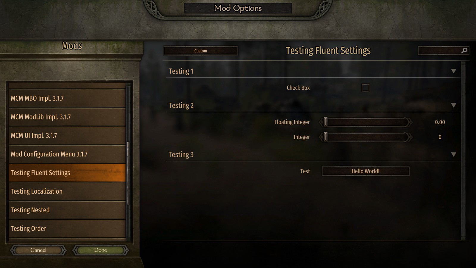 Blade mod menu. Баннерлорд 2 читы. Mount and Blade 2 Bannerlord меню. Mod configuration menu Bannerlord. Mod configuration menu Fallout 3.